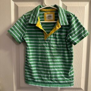 Mini Biden Kids Polo Shirt in Green and light blue Stripes